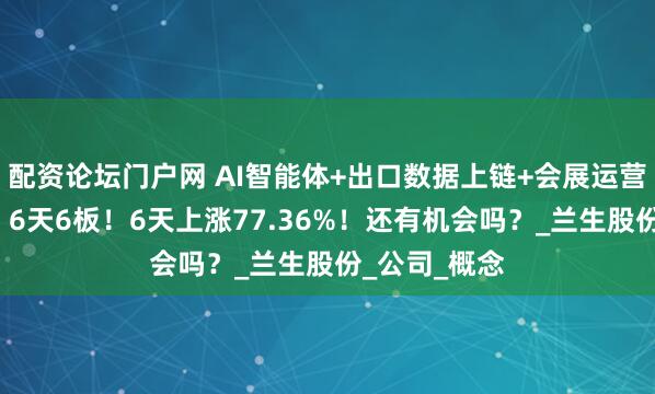 配资论坛门户网 AI智能体+出口数据上链+会展运营+上海国企，6天6板！6天上涨77.36%！还有机会吗？_兰生股份_公司_概念